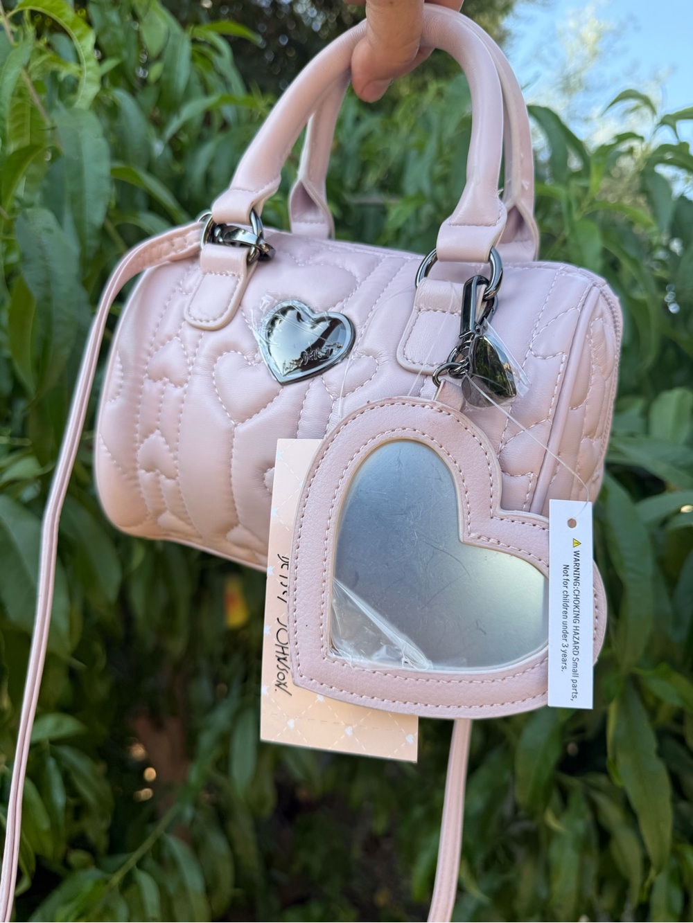 Betsey Johnson Quilted Heart Crossbody Handbag - Picture 2 of 6